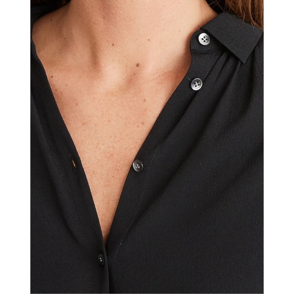 NWT Madewell Central Drapey Black Blouse XXS - Picture 4 of 5